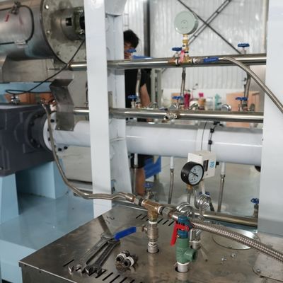 76.5ft 62KW Lini Produksi Makanan Anjing Extruder Twin Screw