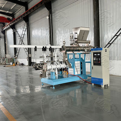 1-2T/H Kapasitas Besar Mengambang/Menenggelam Jenis basah sekrup tunggal ekstruder pelet pakan ikan Jalur produksi Karp Udang Makanan Hewan Motor PLC Pump Gear