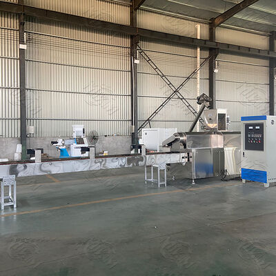 Ekstruder Sekrup Kembar dengan Kapasitas 100-1000kg/jam untuk Lini Produksi Pakan Hewan Peliharaan dalam Baja Tahan Karat Food Grade dan Sistem Kontrol Sepenuhnya Otomatis